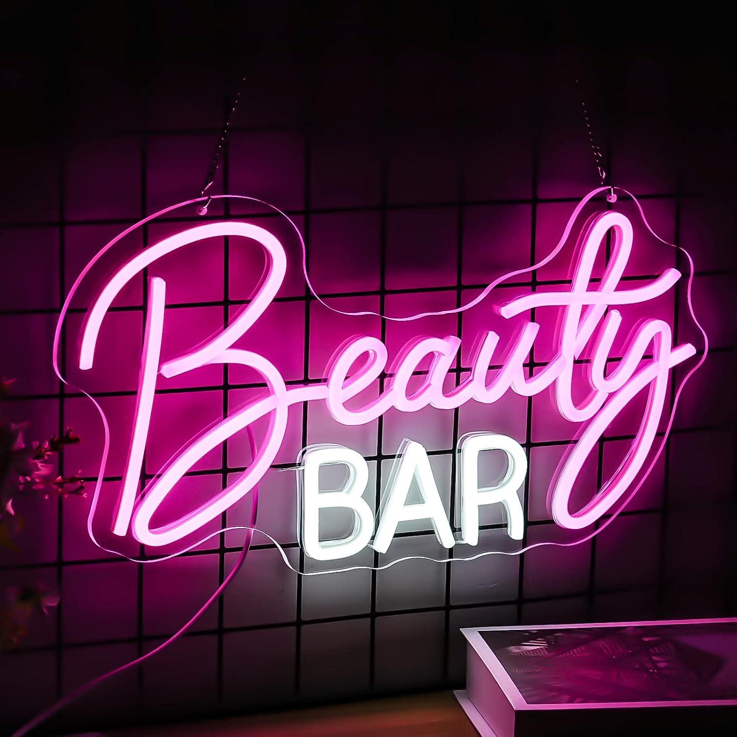 Beauty Makeup Bar - Неоновая вывеска Beauty Bar с регулируемой