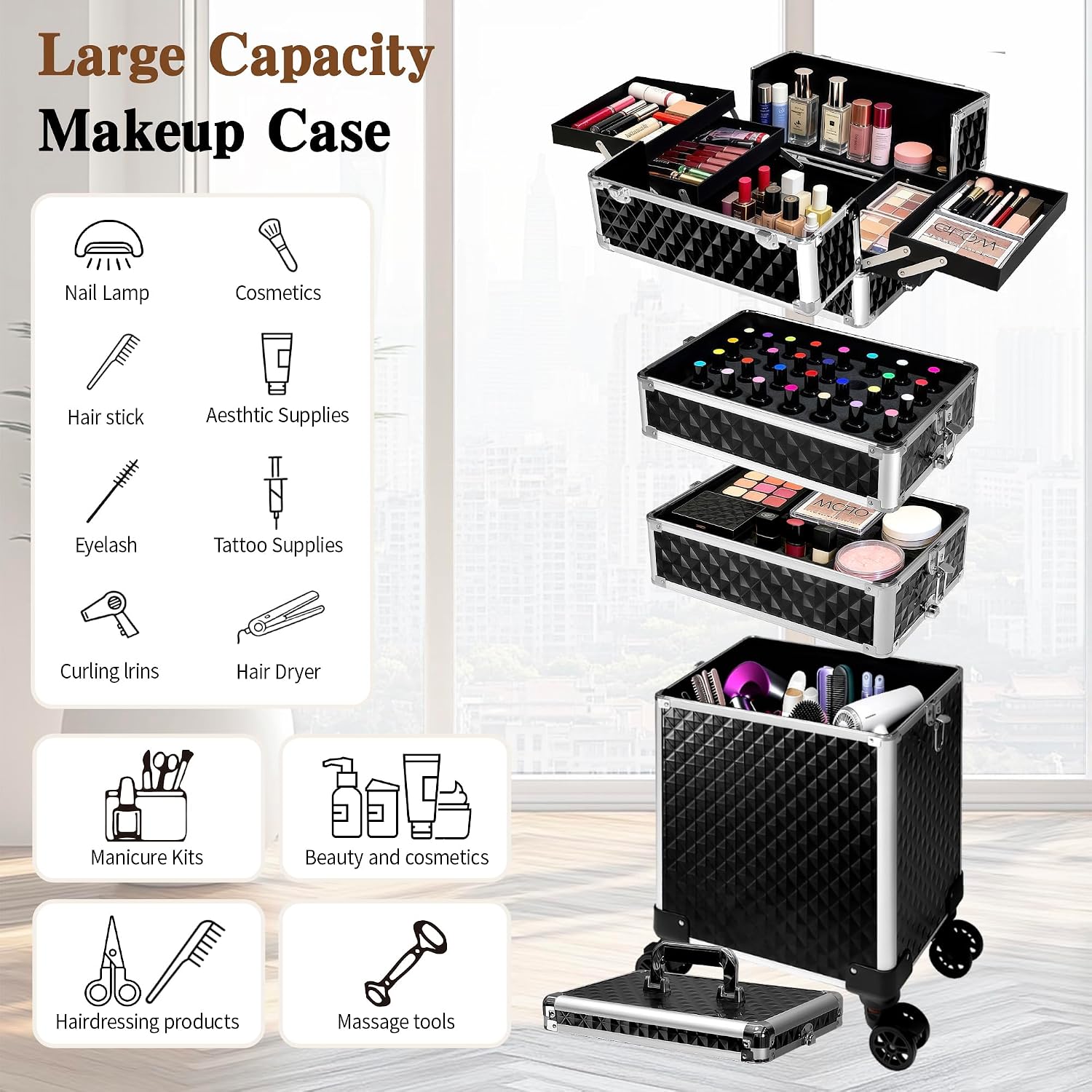 Передвижной кейс для макияжа,  – обзор и цена Beauty Makeup Trolley